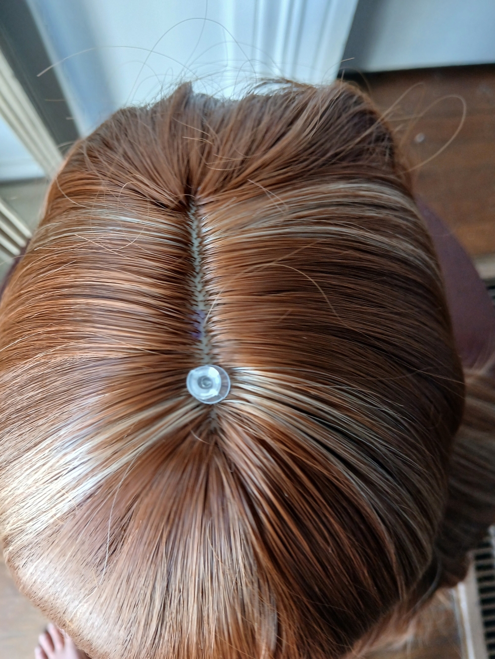 Premium Long Women's Wig in Light Copper Brown - Picture 4 of 7